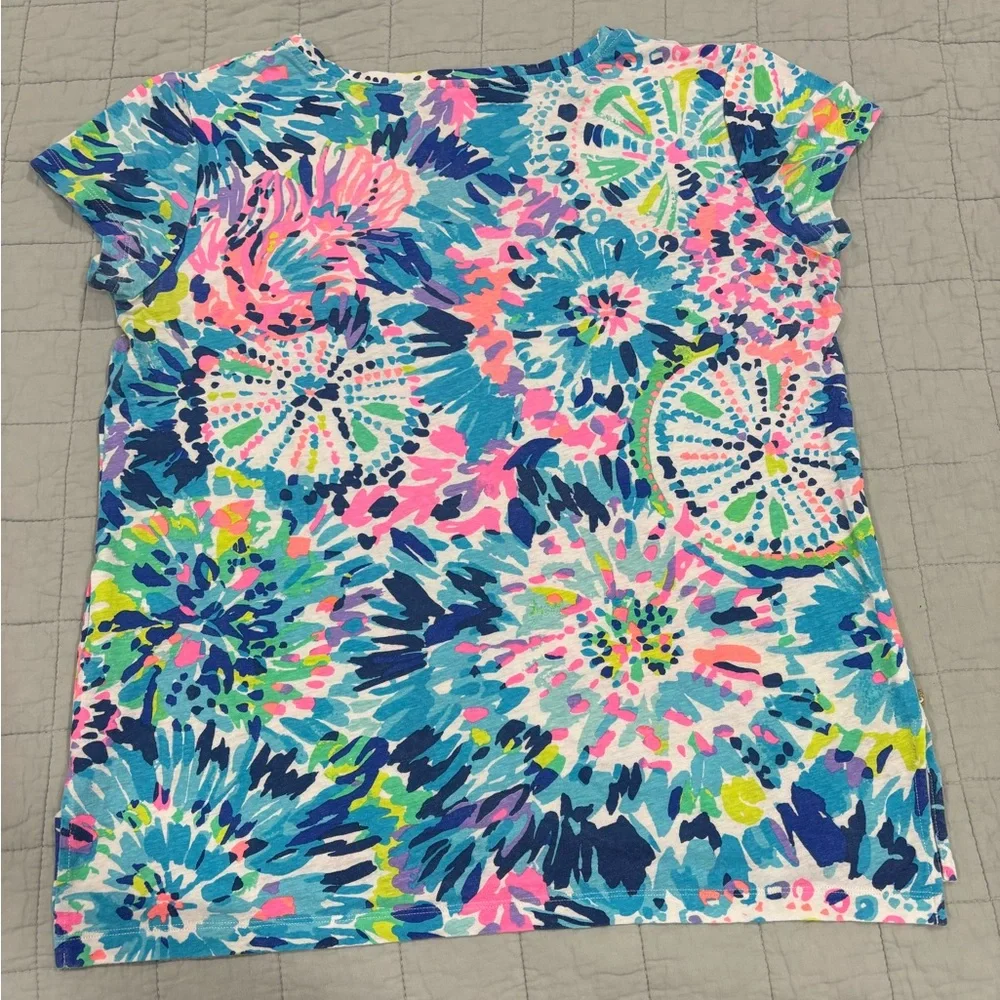 Lilly Pulitzer SAMPLE Short Sleeve Top Multi Dive In Size Small - Picture 6 of 8